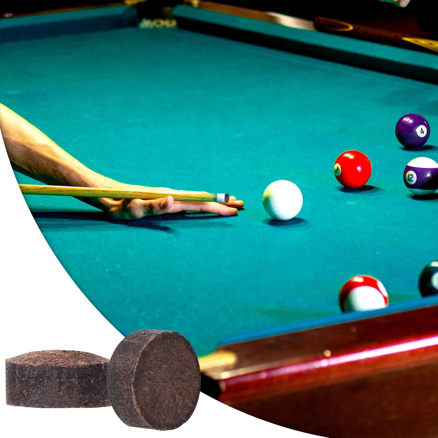 10 Pcs Billiard Pool Cue Tips, Pool Stick Replacement Tips Billiard Cue Tip Head and Leather Snooker Stick, Brown