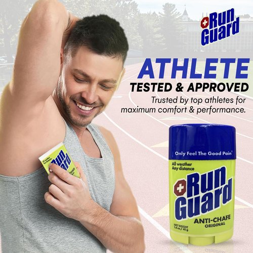 Run Guard Original Anti-Chafing Balm - Highly Effective USA Made Chafe Stick for Runners & Athletes - Sweat & Water-Resistant Formula - Sports Running Anti Chafe Soothing Balm Stick - 40g