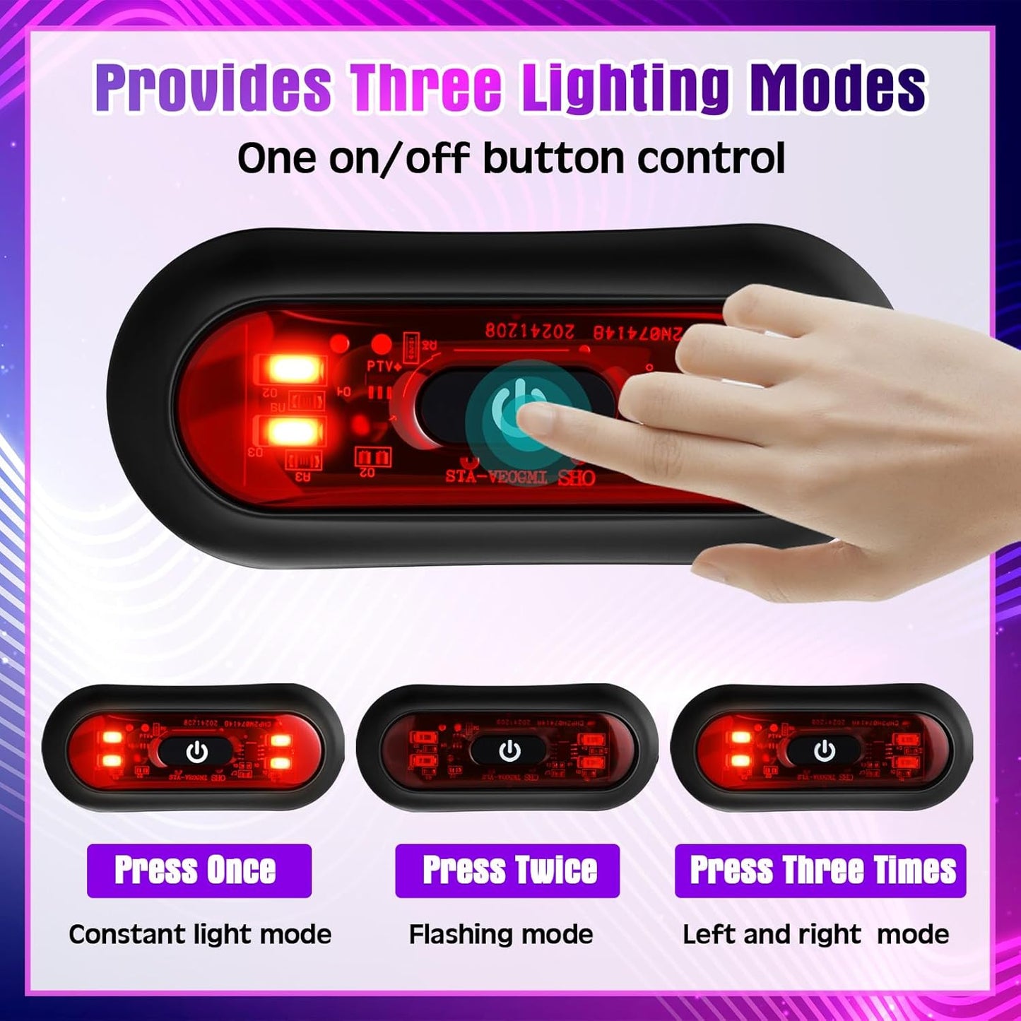 2 Set Motorcycle Bike LED Red Rear Helmet Light Rechargeable Bicycle Safety Warning Helmet Tail Lights with USB Chargeable Cable, Safety Warning Night Lamp for Night Riding