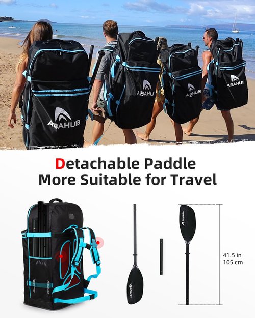 Abahub Adjustable Kayak Paddle 210-230 cm/82.6-90.5 Inches Floating Kayaking Oars Boating Oars Canoeing Oars Black
