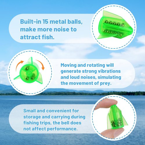 FCKLVMC 30 Pcs Catfish Rattles, Built-in 15 Ringing Beads Fishing Rattles for Catfishing, Compact Portable Catfish Rattle for Outdoor Fishing