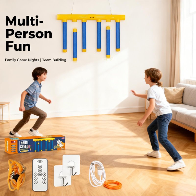 FOLENZU Reflex Sticks, Reflex Game, Drop Stick Game, Reaction Time Training, 3-Speed Reflective Drop Stick Games for Home, Office & Team Activities
