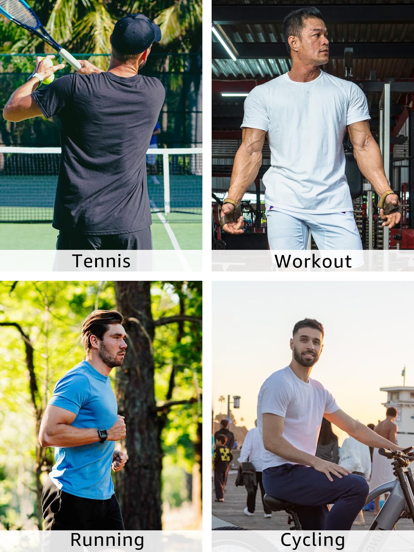 3 Pack Men’s Active Quick Dry Crew Neck T Shirts | Athletic Running Gym Workout Short Sleeve Tee Tops Bulk Black/Grey/Blue