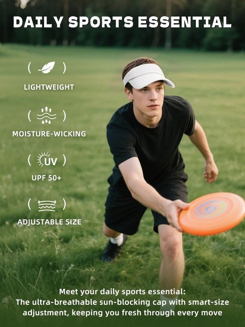 OnWander Sport Sun Visor Hat for Women and Men,Lightweight Cooling Sweatband Hat for Golf,Running,Tennis, Moisture-Wicking & Quick-Dry & Foldable White
