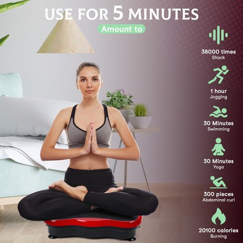 Vibration Plate Exercise Machine, Vibration Plate Platform for Lymphatic Drainage, Adjustable Speeds Power Shaping Vibrating Plate Helps Weight Loss, Shaping, Max Weight 300 Lbs