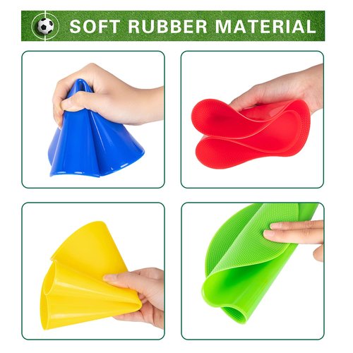 Aryjmz Spot Markers 18 Pcs 9 Inch Non Slip Rubber Floor Markers Flat Field Cones Poly Dots for Soccer Basketball Sports Speed Agility Training and Drills