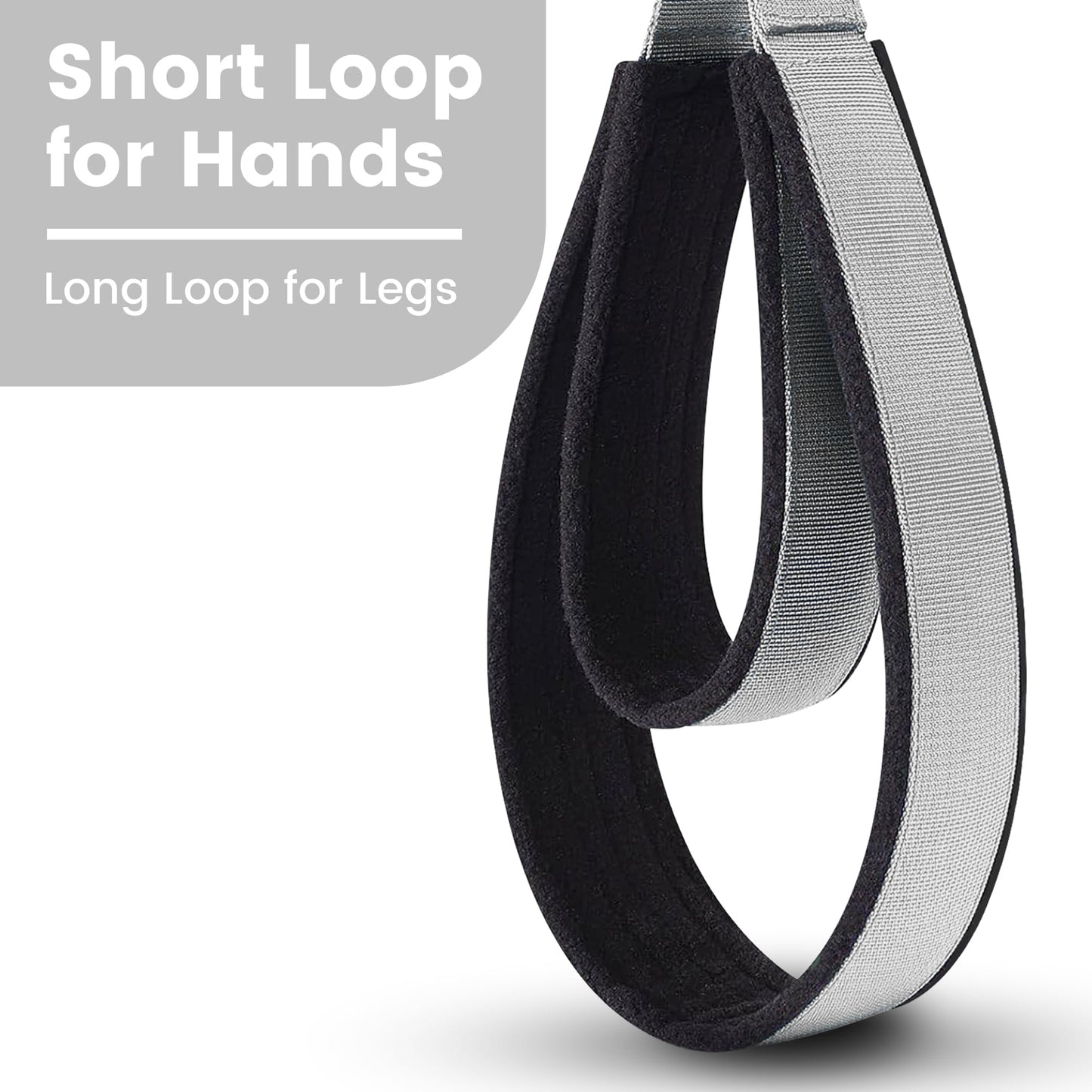 2PCS Pilates Double Loop Strap for Reformer Fitness D-Ring Straps Handle, Yoga Pilates Equipmen D-Ring Exercise Strap for Gym Workout Home(Silvery Gray)