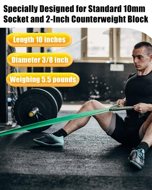 EFZ Gym Pin Extender for Weight Stack 10mm Cable Machine Adapter Compatible with 2'' (50.8mm) Weight Plates Heavy Duty Steel Extension for Home & Commercial Gym