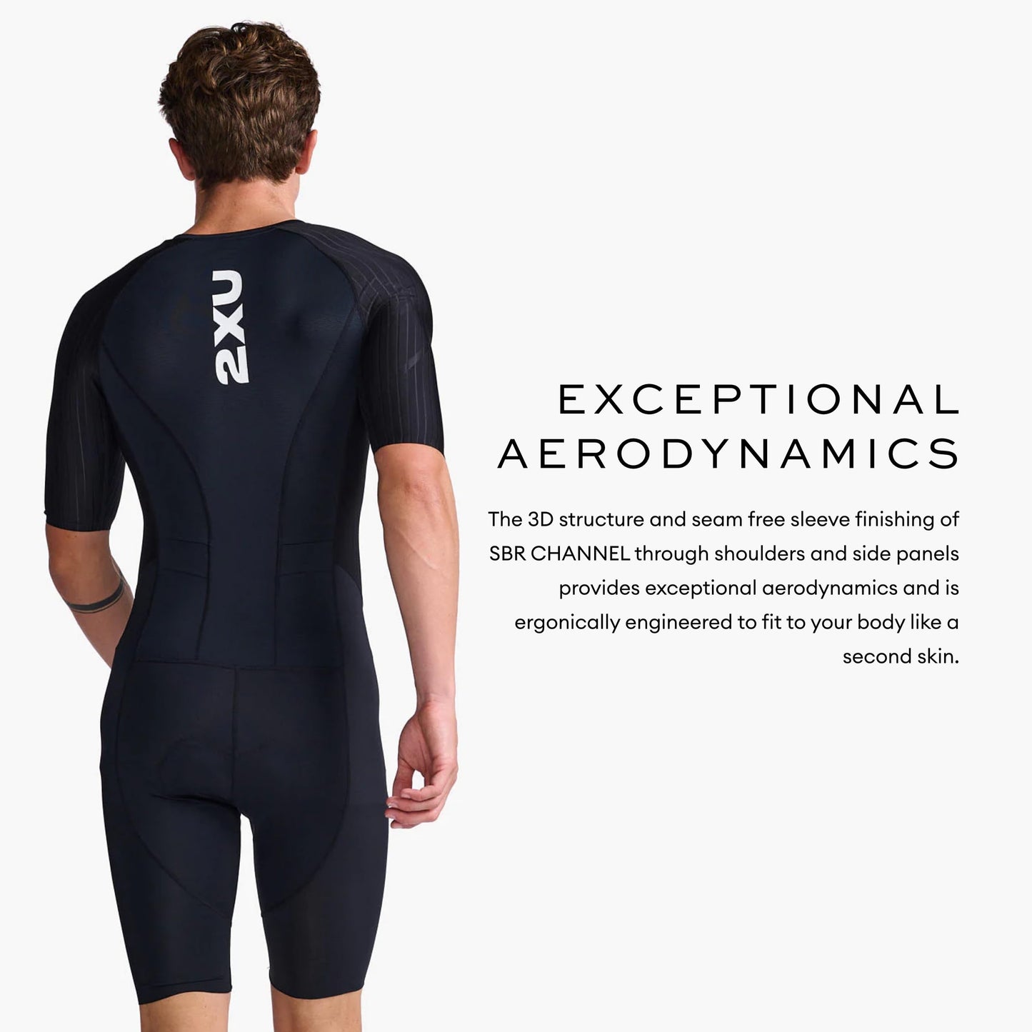 2XU Men's Trisuit Aero Sleeved Front Zip - Performance Triathlon Suit for Muscle Support - Black/White - Size Small