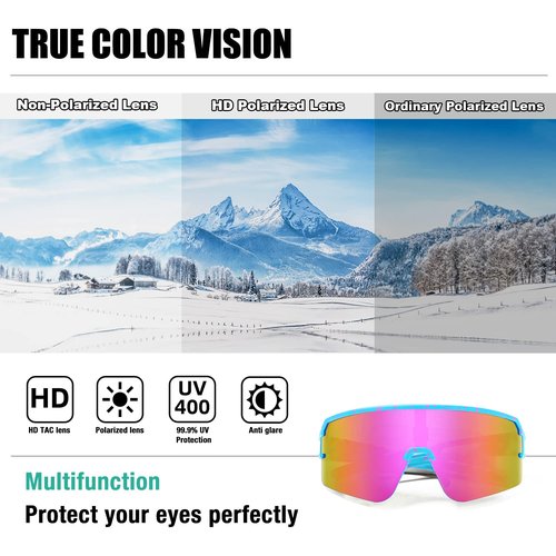 AVV Polarized cycling glasses sports sunglasses,UV400 Protection Fishing Driving running baseball Adjustable sunglasses for men women, Blue