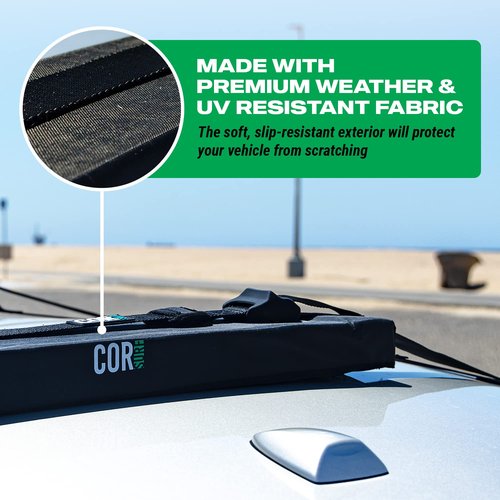 Universal SUP Surf Rack for Cars | Paddle Board Soft Rack for Surf Kayak and Paddleboards with Scratch Resistant Buckles (19")