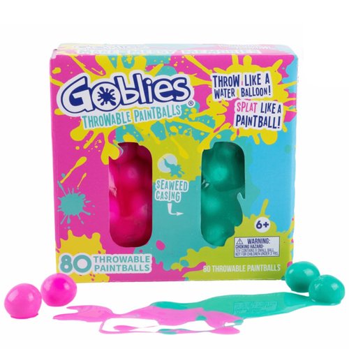 Goblies Throwable Paintballs, 180 Count, Pink and Teal, Kids Summer Fun Activities
