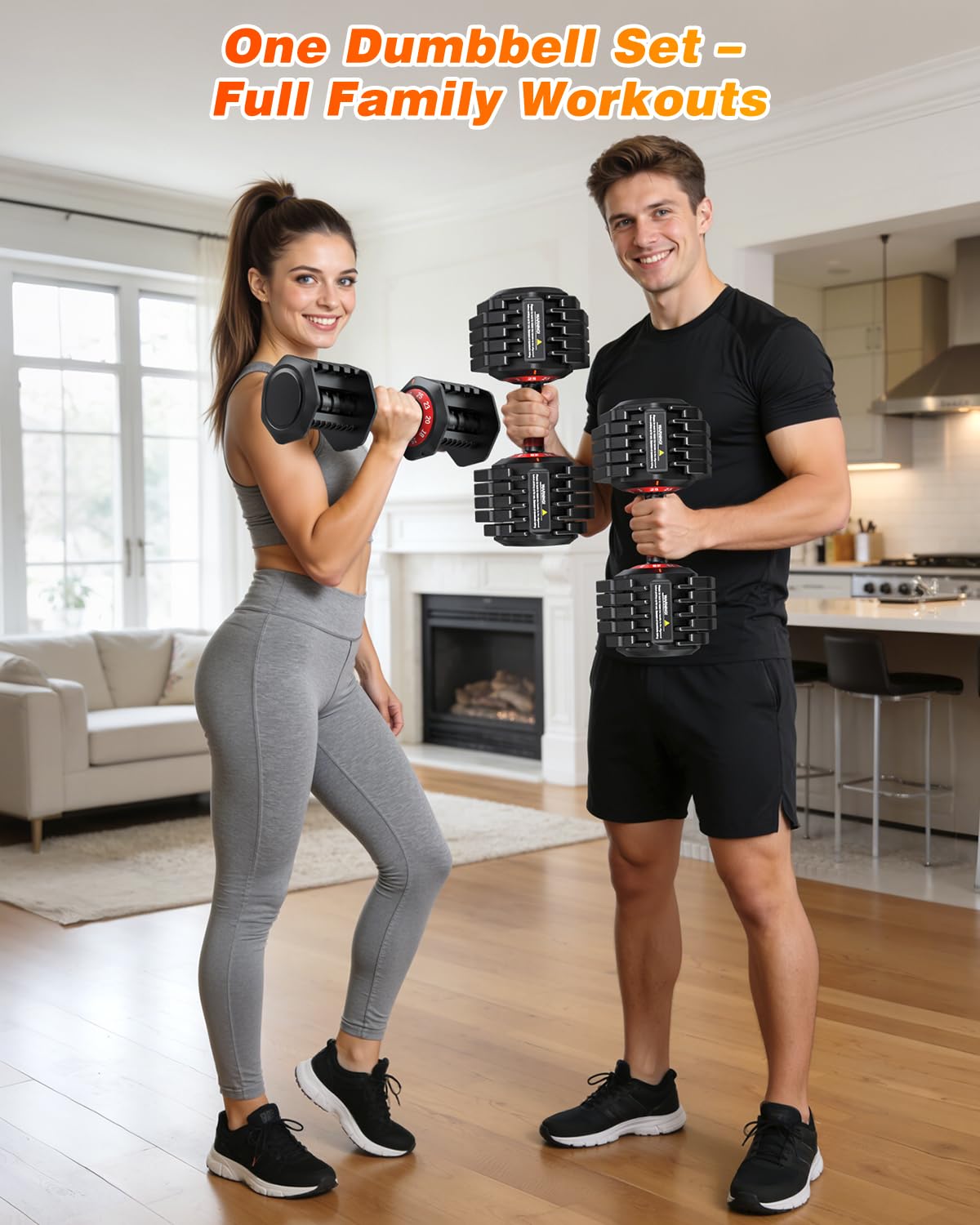 XDDIAS Adjustable Dumbbell Set for Home Gym Workout (25LB Pair)
