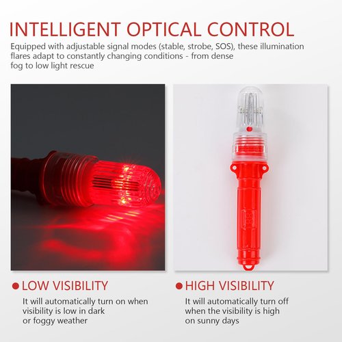 3Pcs Boat Flares, Marine LED Flares Kit, New Marine Safety Kit, Waterproof Emergency Signals for Fishing Boat, Buoys, Life Rafts and Emergency Signaling