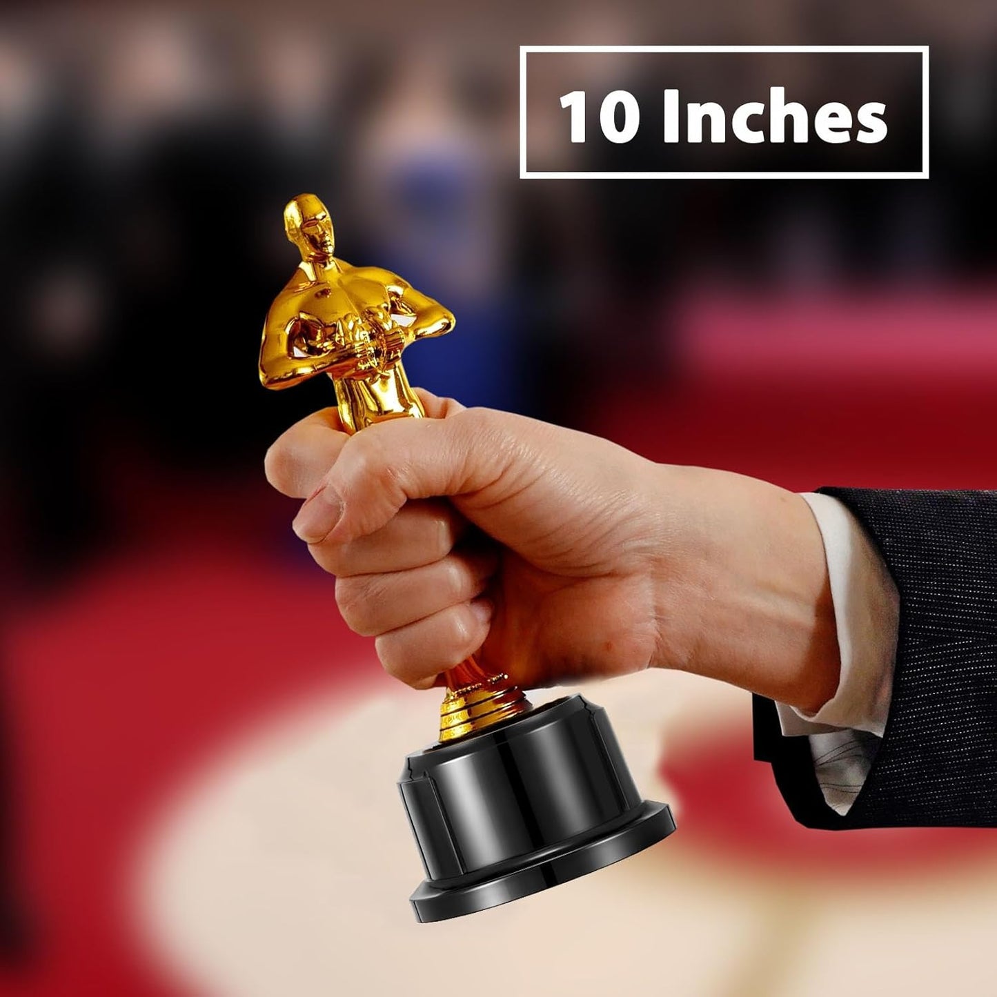 10'' Gold Award Trophy,4 Pack Gold Award Statues,Trophy for Award Ceremony,Celebration,Party Decorations,Party Props and Appreciation Gift