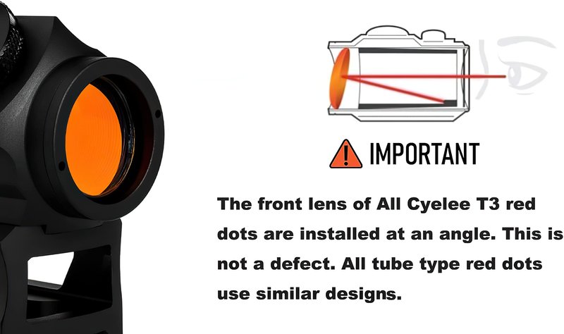 Cyelee T3 Red Dot Sight for Rifles, 1x20mm 2MOA Shake Awake Reflex Sight, Picatinny Gun Sight with Absolute Co Witness Riser