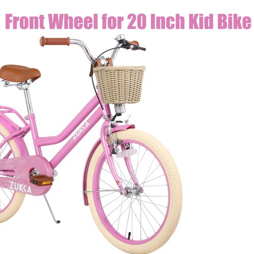 WEEROCK 20 Inch Front Wheel for Kid Bike, 20" Replacement Bicycle Wheel Set with 20 in Bike Tire and Inner Tube, Purple