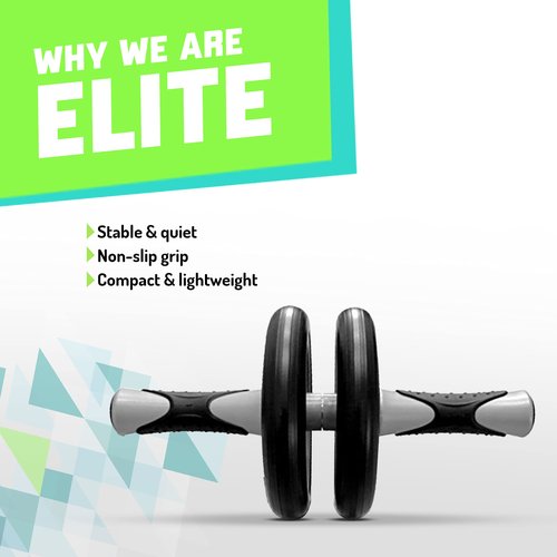 Elite Sportz Ab Roller Wheel - Gym & At Home Ab Workout Equipment with 2 Wheels to Exercise Core Abdominal Muscles - Strength Training Accessories for Abs