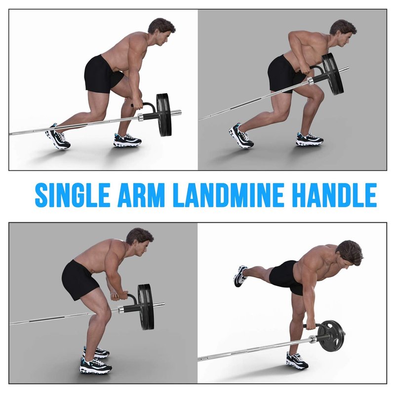 Yes4All Single Arm Landmine Handle for 2-inch Olympic Barbell - Anti Slip Handle (2.87), Black Single Landmine Handle