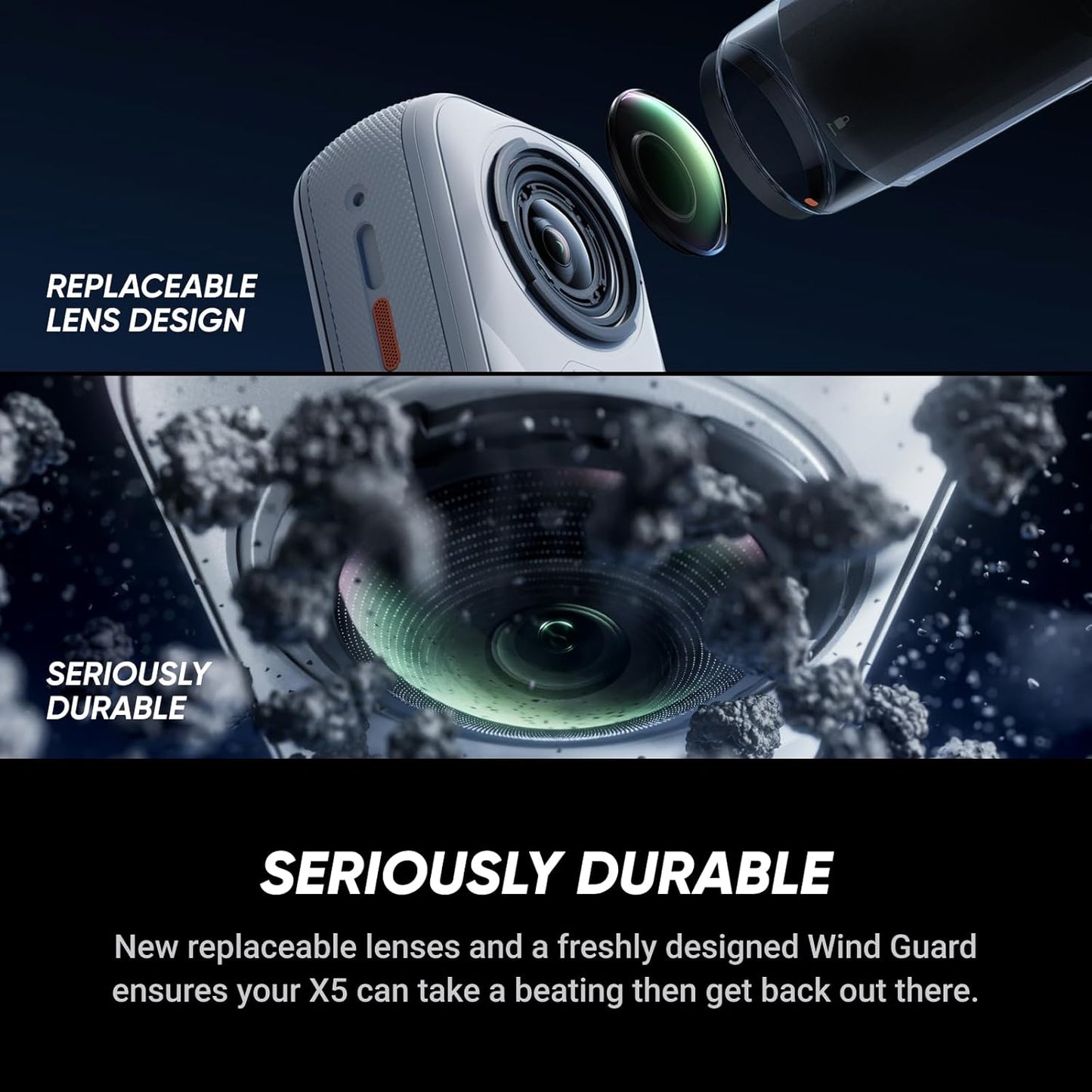 Insta360 X5 Essentials Bundle - Waterproof 8K 360° Action Camera, Leading Low Light, Invisible Selfie Stick Effect, Rugged and Replaceable Lens, 3-Hour Battery, Built-in Wind Guard, Stabilization