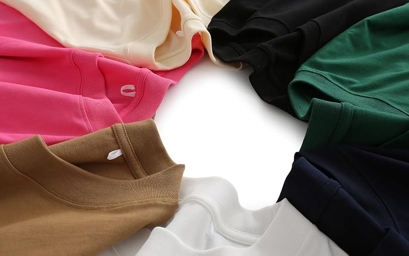 Men's Oversized Cotton Crew Neck T-Shirt - Short Sleeve Basic Tee, Black/Light Green/White, XL