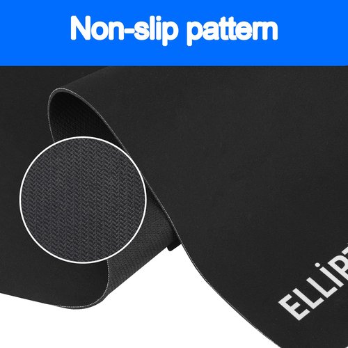 Ellipse Leg Exerciser Mat, 24x15 inch Non-Slip Workout Mat for Under Desk Elliptical Machines Durable Rubber Exercise Equipment Foot Pedal for Office Home Floor Protection