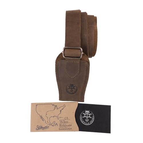 Valhalla Gear Archery Bow Shoulder Strap, Brown Leather, Handmade Sling, Bow Carrier, Hunting & Practice