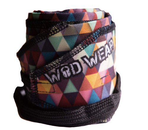 WOD Wear Wrist Wraps for Powerlifting, Strength Training, Bodybuilding, Cross Training, Olympic Weightlifting, Yoga Support - One Size Fits All (Diamond Pattern)