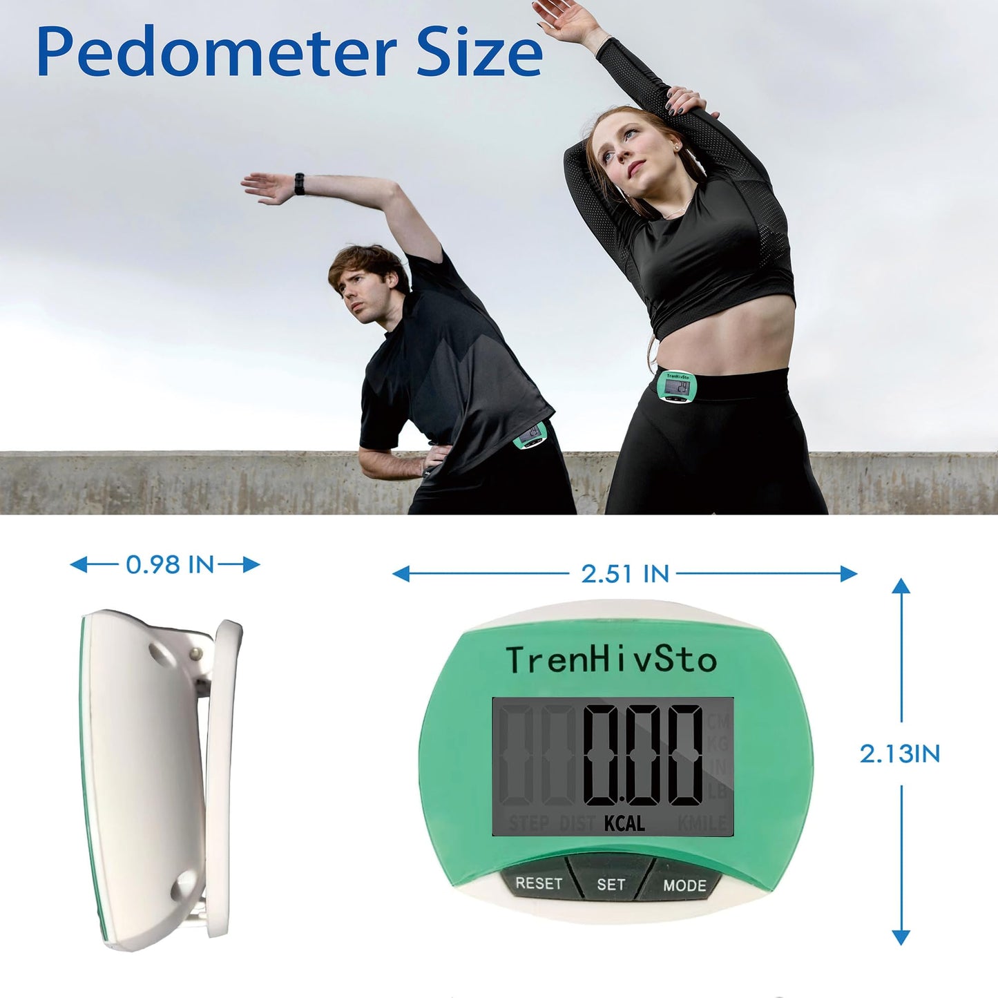 Pedometer for Walking Steps and Miles,Simple Step Counter Clip on Pedometer for Walking Steps and Miles Step Mile Tracker for Running Women Men Kids Seniors,TrenHivSto