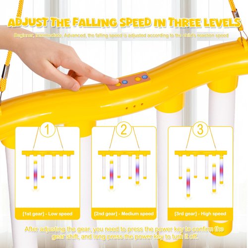 Reflex Drop Sticks Challenge Game, 2025 Hand Eye Coordination Training Toy, Hand Speed Challenge Game Reaction Game, Catching All Drop Sticks Game for Adults- 3 Adjustable Speed with Flashing Lights
