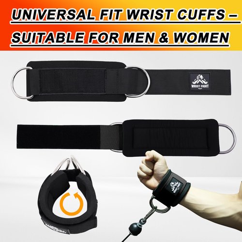 Wrist Cuffs with Dual D-Rings – Secure & Comfortable Support for Cable Machine Workouts, Lateral Raises, Arm Strength Training, and Triceps Exercises