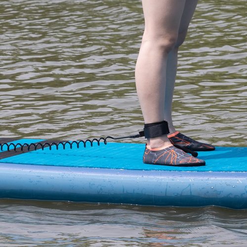 HEYTUR Coiled SUP Leash 10' Surfboard Leash Sup Leg Rope Strap Stand Up Paddleboard Leash (5mm Black)