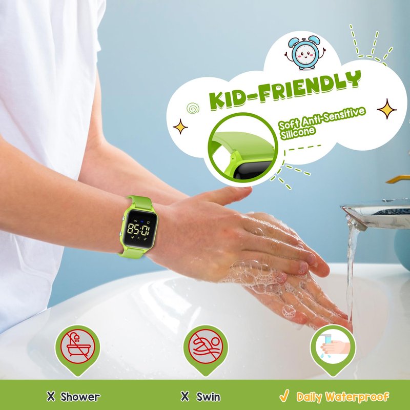 Timever Kids Digital Watches for Boys Girls, Sports Watch with Fitness Tracker, Pedometer, Alarm Clocks, Stopwatch, No App Needed Waterproof Kids Watch, Gift for Teens Student Girls Boys Ages 5-14