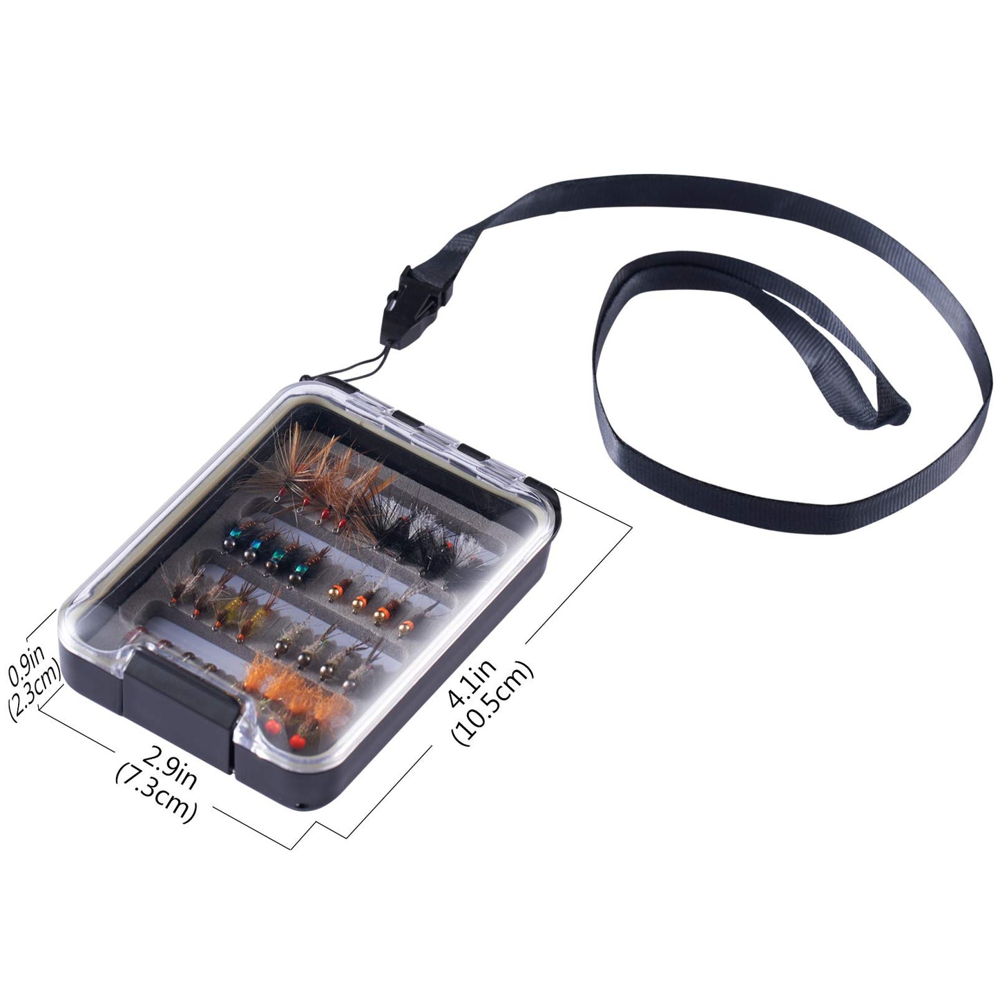 BASSDASH Fly Fishing Flies Kit Fly Assortment Trout Bass Fishing with Fly Box with Dry/Wet Flies, Nymphs, Streamers, Popper