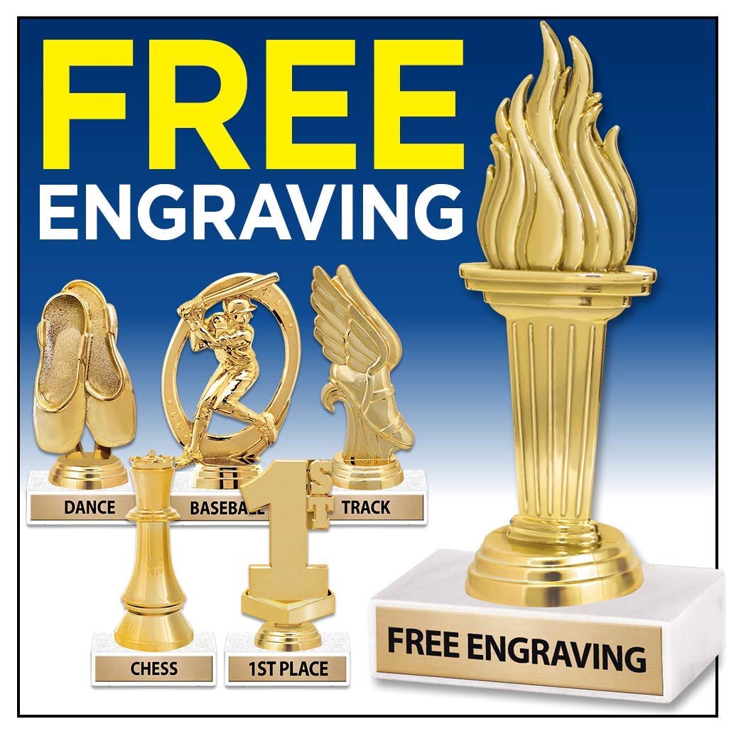 Crown Awards 6" Gold Glitter Star Rocket Trophies - Custom Star Trophy Award