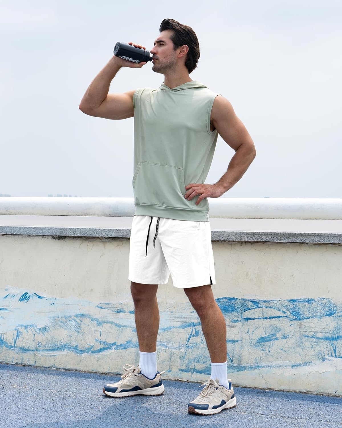 2 Pack Mens Athletic Workout Shorts 7 Inch Quick Dry Gym Shorts with Pockets, Sports Tennis Running Shorts for Men