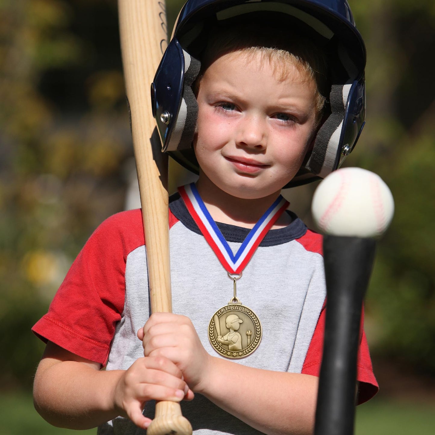 Remuuly 30 Pcs Gold Medals Bulk 2'' Basketball Soccer Baseball Volleyball Football Lacrosse Kickball Cheer Bowling Trophy Medals for Awards for Sports Participation Winner Gift(Gold,Tball)