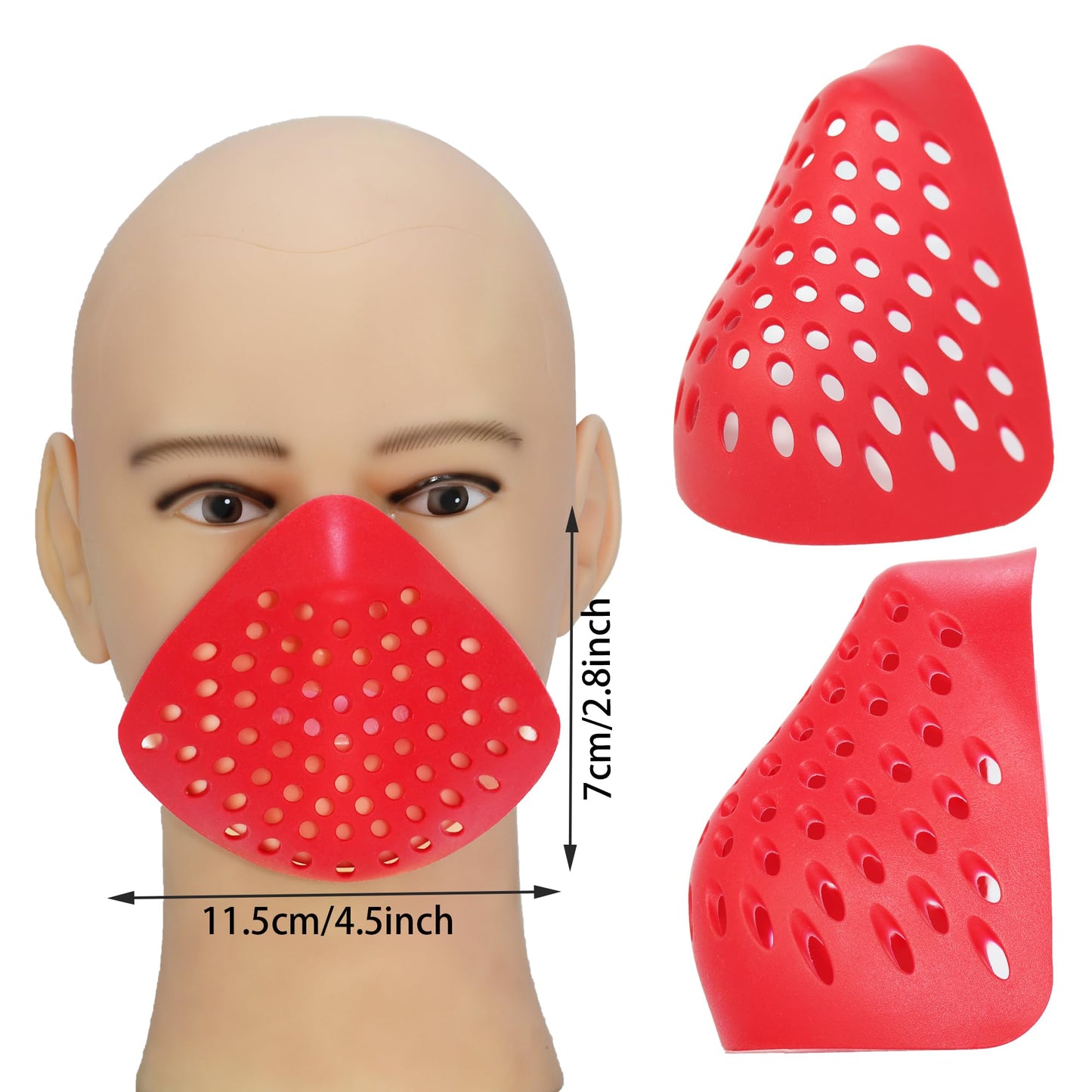 2 Pack 3D Face Shell Inner Bracket - Red Comfortable Face Shell for Mask Support - Silicone Face Shell for Cosplay - Spider Lower Half Face Protection for Airsoft/Paintball