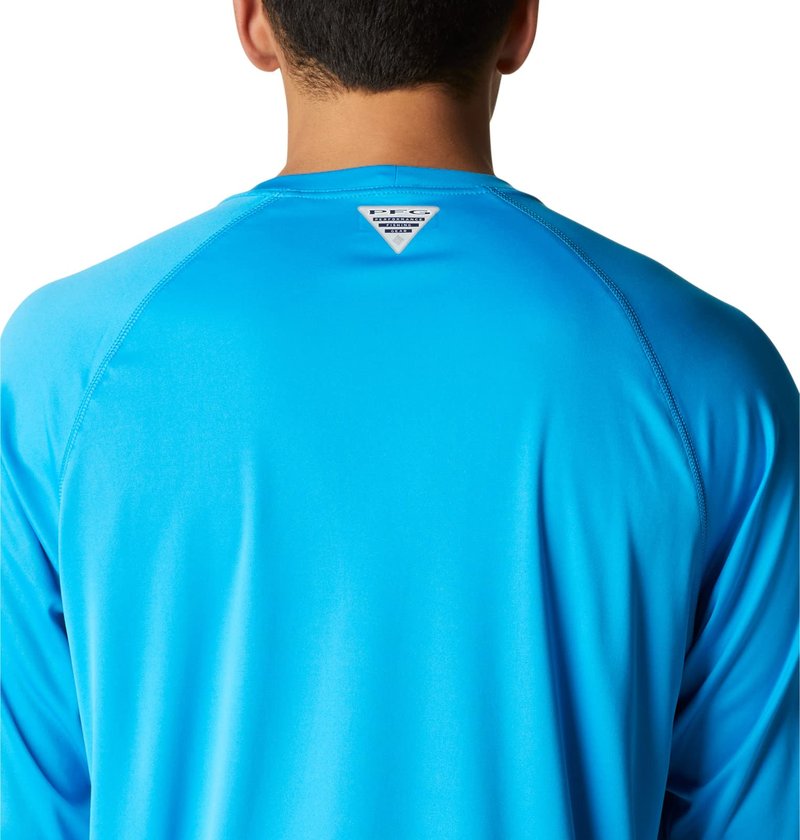 Columbia Men's Terminal Tackle Long Sleeve Shirt, Compass Blue/Carbon Logo, 5X Big