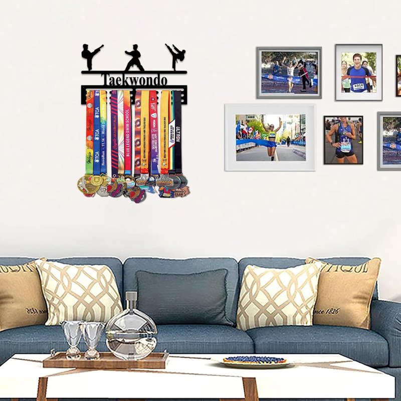 Resama Medal Hanger Holder Display Wall Rack Frame Shelf-Medal Hanger Awards Ribbon Taekwondo,Holder Display Rack for 60 Medals