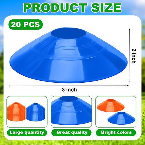 Seenelling 32 Pcs 6" Agility Training Hurdles Speed Training Hurdles and Marker Cones Equipment Agility for Athletes Soccer Football Basketball or Plyometric Exercise Compact Storage(Orange,Blue)