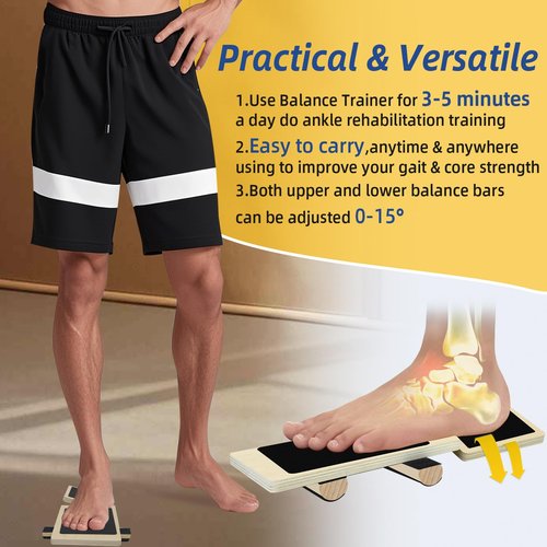 NOSIDAK Ankle Strengthener, Ankle Balance Board for Physical Therapy, Foot Trainer Posture Corrector, Foot Strengthener for Sprained Ankle, Foot Stretcher for Plantar Fasciitis Relief, Wobble Board