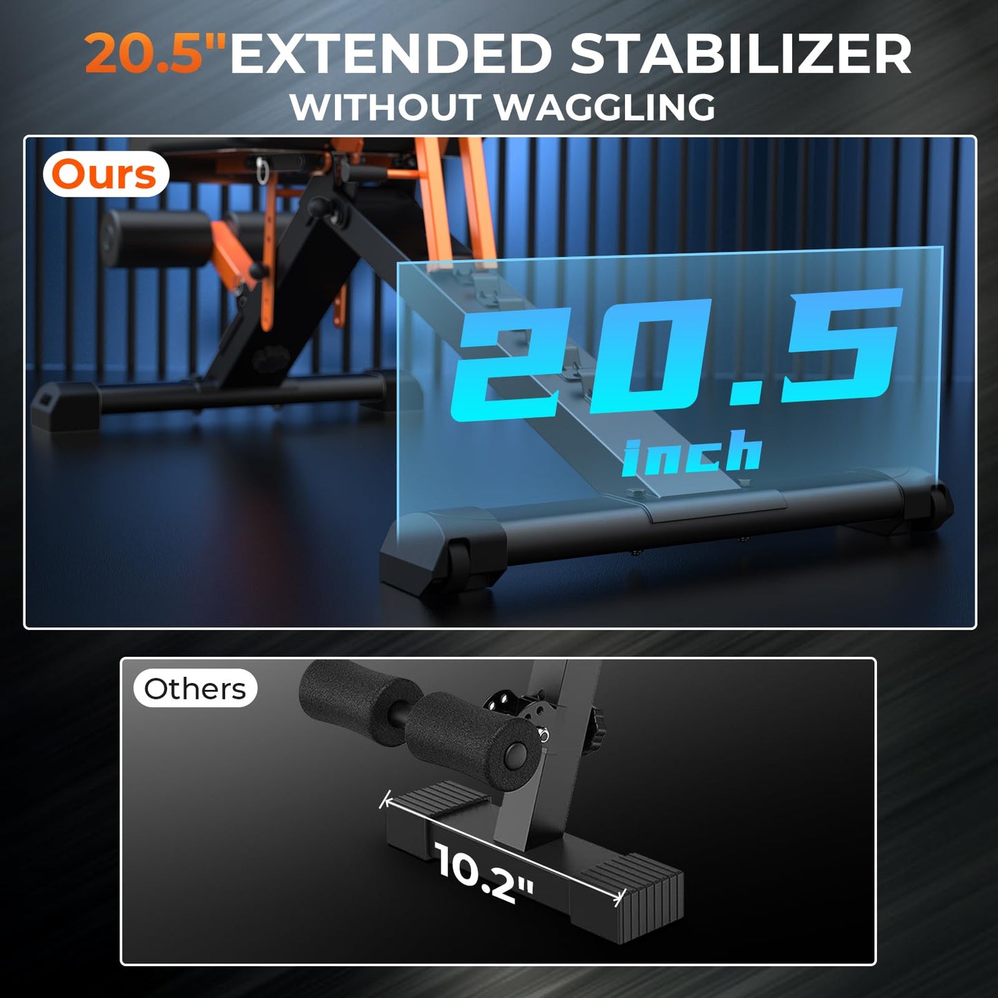 1000LBS Adjustable Weight Bench - Foldable Workout Bench Press with 36" Extended Backrest for Home Gym Strength Training,Folding Flat Incline Bench with 80x40MM Steel for Full Body Exercise