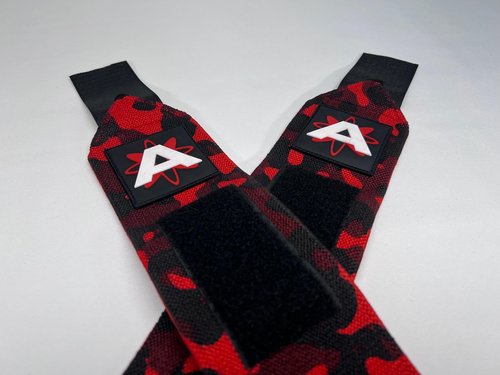 Ambitious Lifters Red Camo Wrist Wraps for Weightlifting, Powerlifting, Cross Training ??Comfortable Support for Gym, Lifting, and Workouts ??Easy-to-Adjust, Durable Wraps for Men & Women
