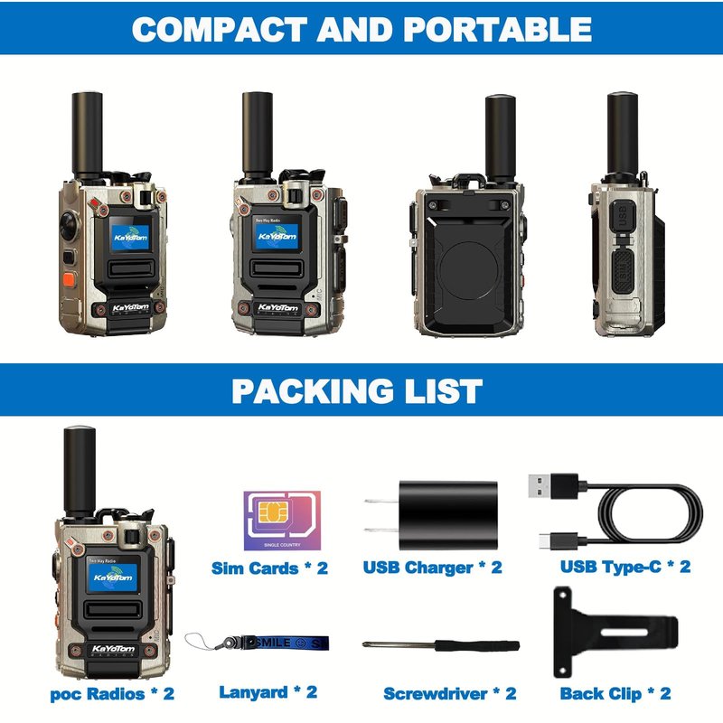 (Lifetime Free) Nationwide Walkie Talkie - Rapid PTT Unlimited Range Long Distance Global POC Two Way Radio for Family, Business, Outdoor Use, FCC Certified, Durable with Long Battery Life(9-Pack)