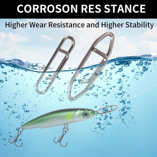 330pcs Speed Clips for Fishing Lures, Fishing Clips Quick Change Topwater Speed Clips for Freshwater Saltwater Crankbait Popper Lures Fast Link Snap Connector