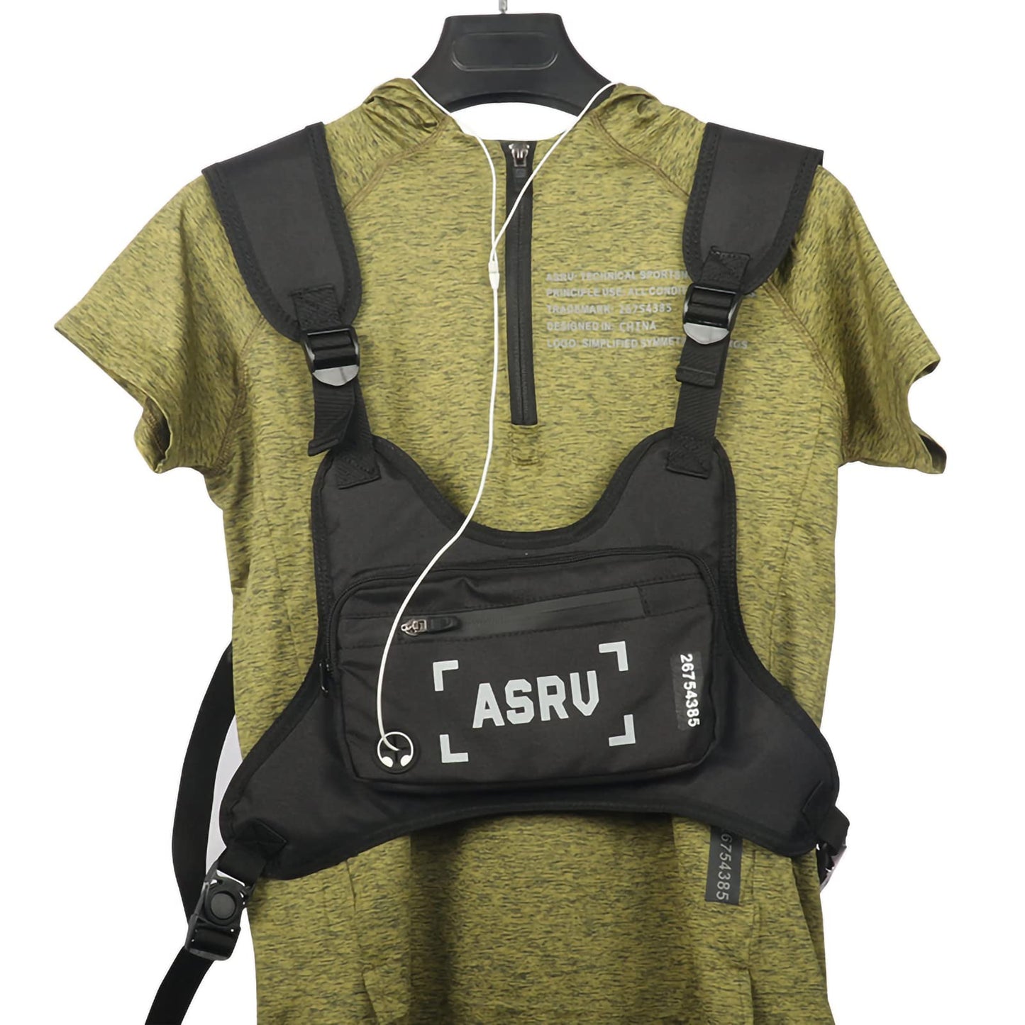 mumisuto Water Resistant Running Vest Chest Pack, Sports Chest Bag for Men Women, Running Vest Bag With Built-In Phone Holder & Extra Storage & Reflective Detail for Workouts, Running, Cycling
