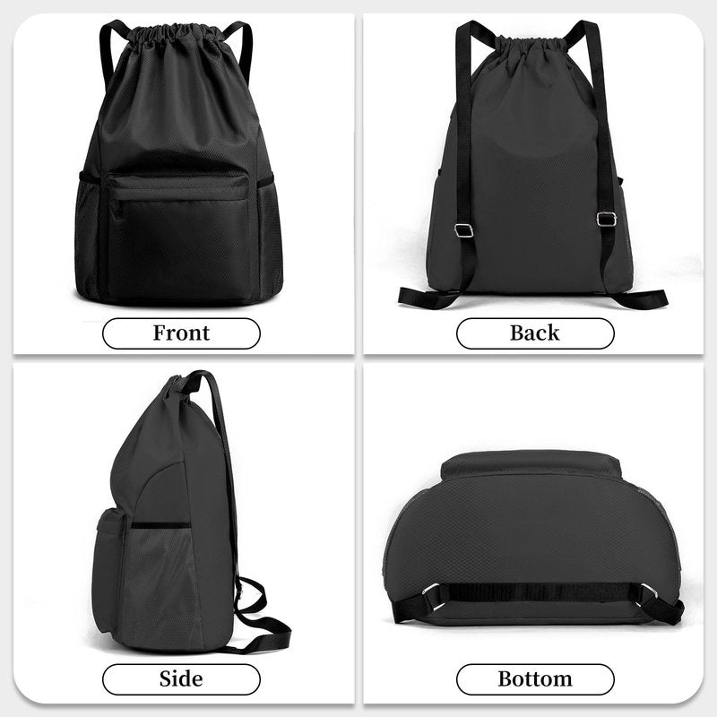 ZAYOKO Drawstring Backpack Waterproof Gym String Bag for Women Men, Pull String Sport Soccer Basketball Bags
