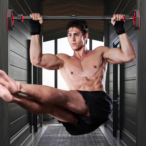 Yardenfun Household Pull Up Bar for Doorway: Strength Training Chin up Bar without Screws - Adjustable 29.5-37 Width Locking Mechanism,Max Load 200KG for Home Gym Upper Body Workout
