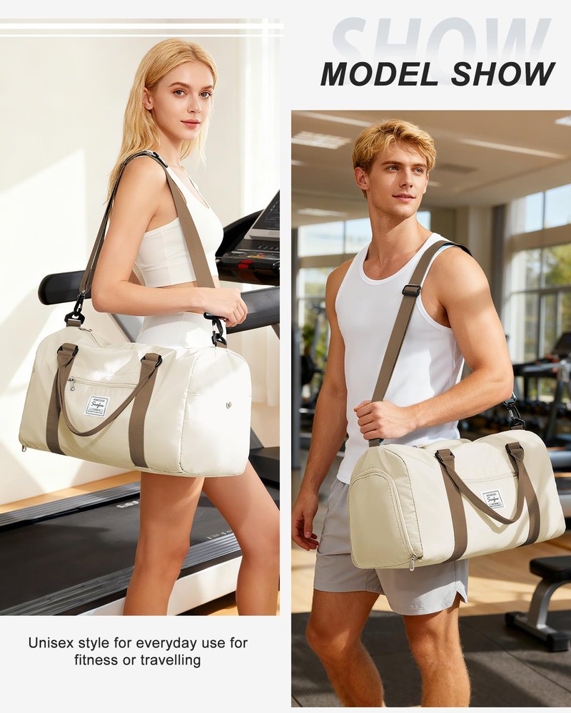 Gym Bag Womens Mens with Shoes Compartment and Wet Pocket Travel Duffel Bag for Women for Plane Sport Gym Tote Bags Swimming Yoga Small Waterproof Weekend Overnight Carry on Bag Hospital Holdalls